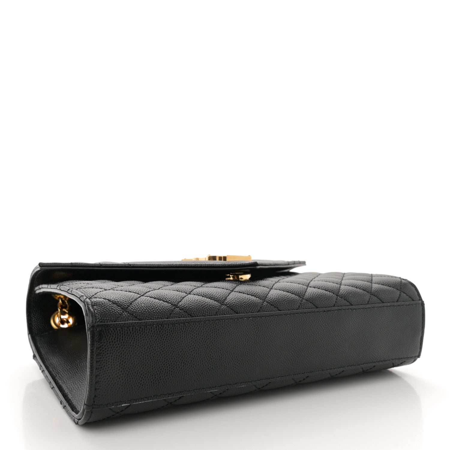 Saint Laurent Grain De Poudre Textured Mixed Matelasse Triquilt Medium Monogram Satchel Black 4 of 12