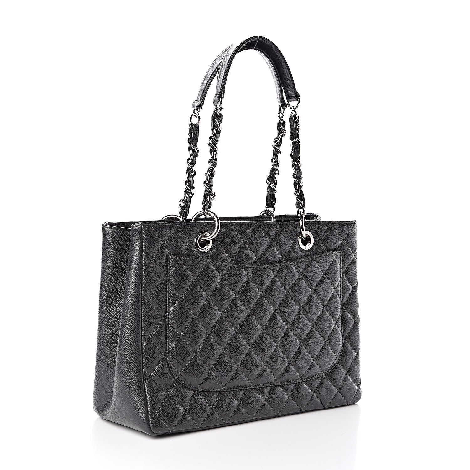 Chanel Caviar Quilted Grand Shopping Tote GST Dark Grey 3 of 10