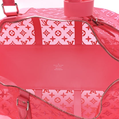 Louis Vuitton Monogram Fluo See Through Keepall Bandouliere 50 Rose 4 of 9