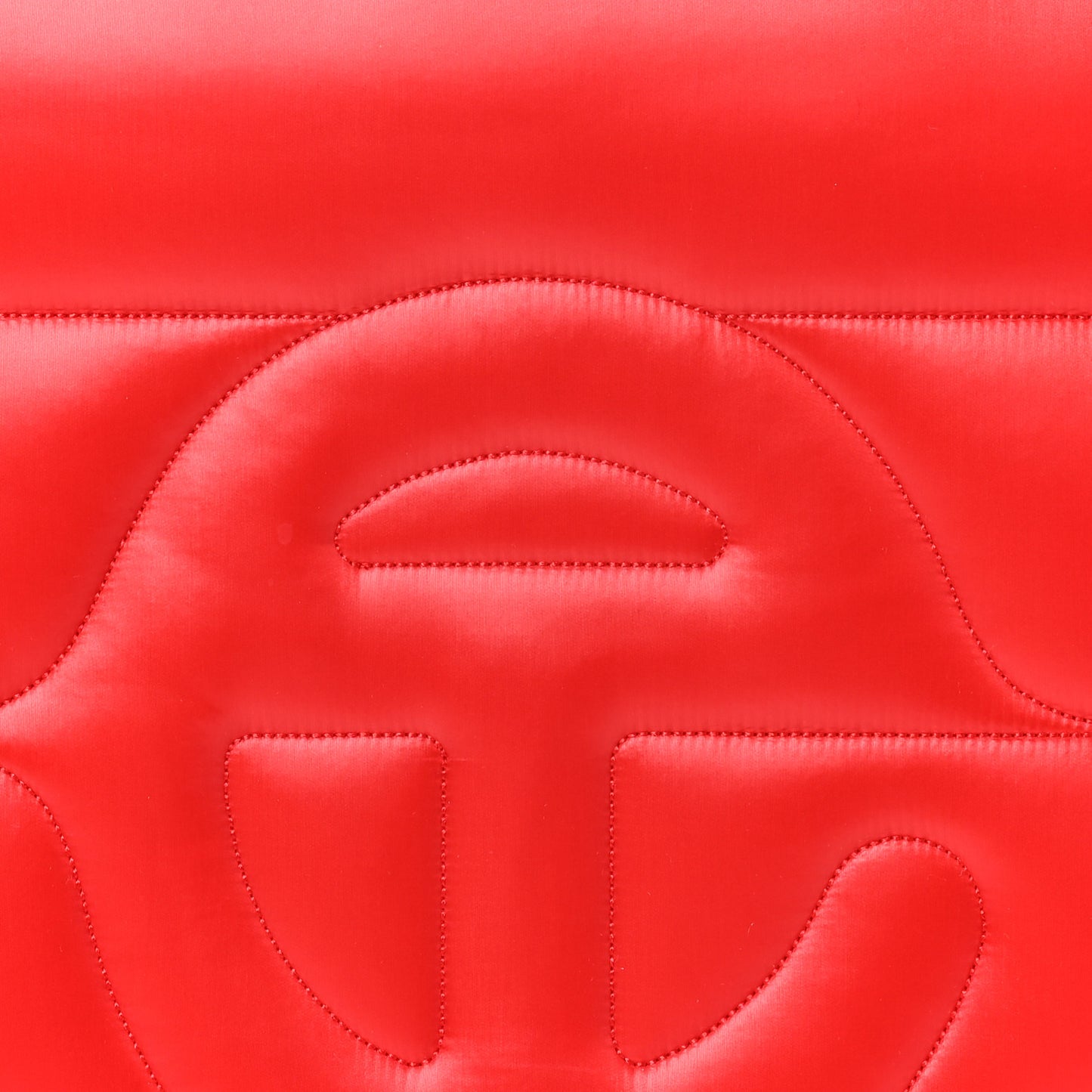 Nylon Medium Puff Shopping Bag Red
