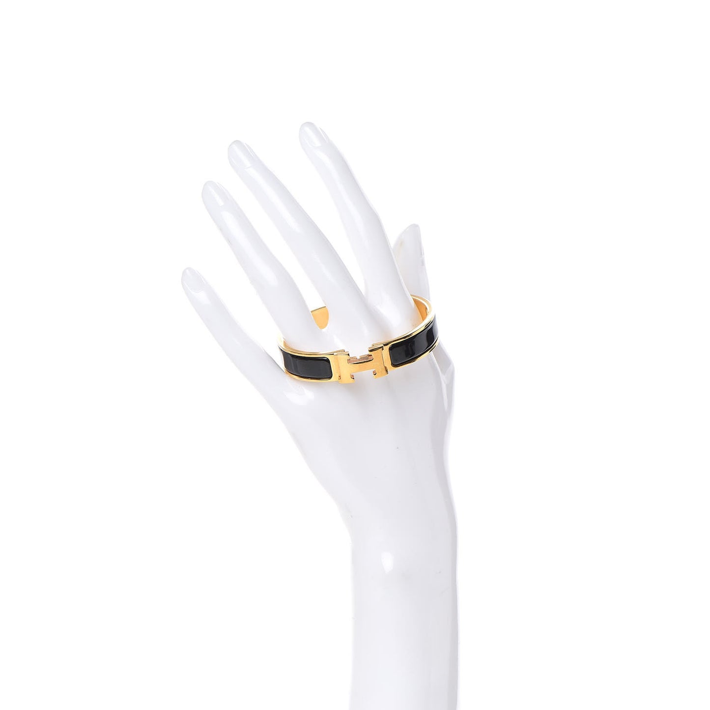 Enamel Narrow Clic Clac H Bracelet PM Black
