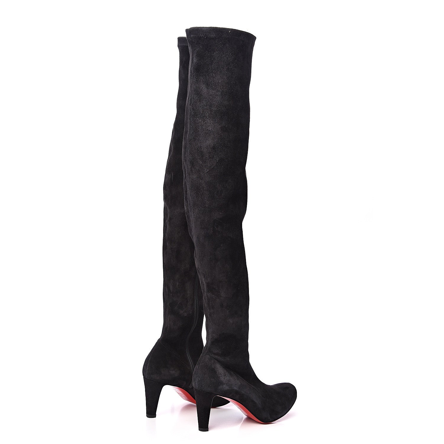 Christian Louboutin Veau Velours Alta Top 70 Over The Knee Boots 37.5 Black 4 of 10