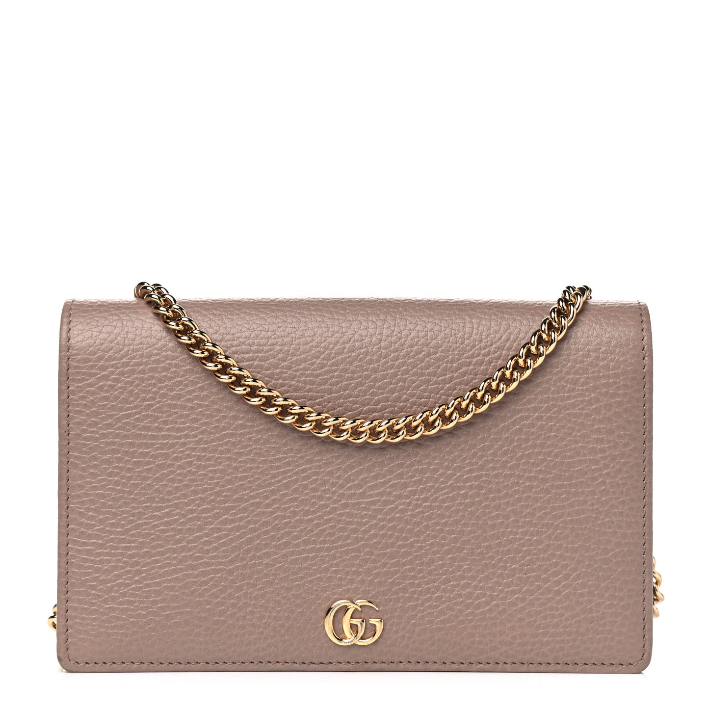 Calfskin Mini GG Marmont Chain Wallet Porcelain Rose