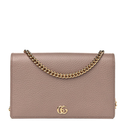 Gucci Calfskin Mini GG Marmont Chain Wallet Porcelain Rose 1 of 5