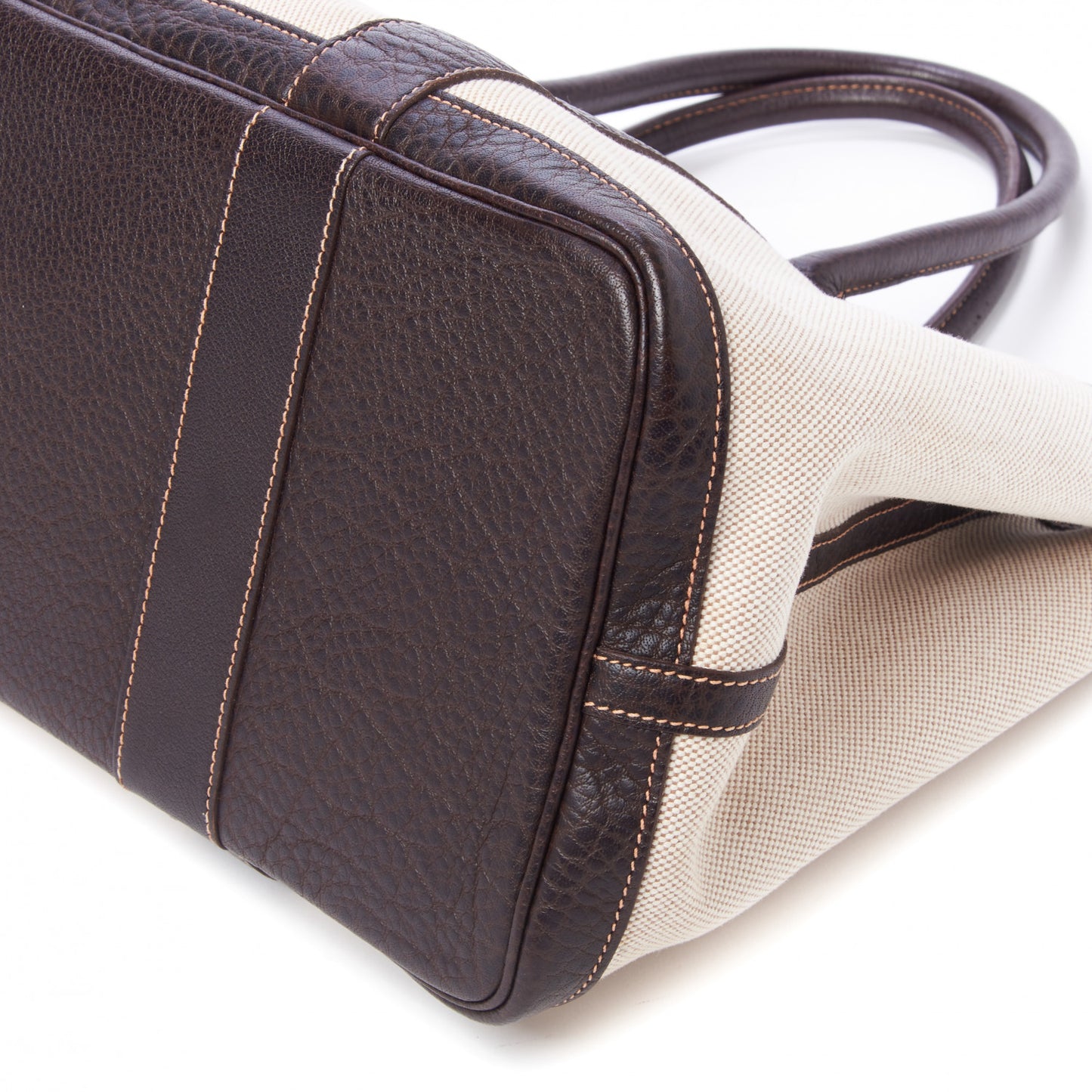 Buffle Skipper Toile Garden Party 36 MM Tote Marron Fonce