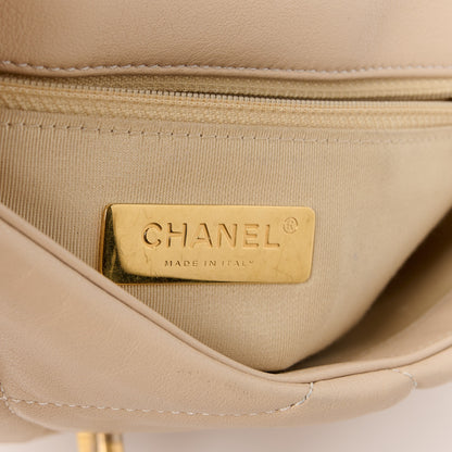 Chanel Goatskin Quilted Medium Chanel 19 Flap Beige 7 of 12