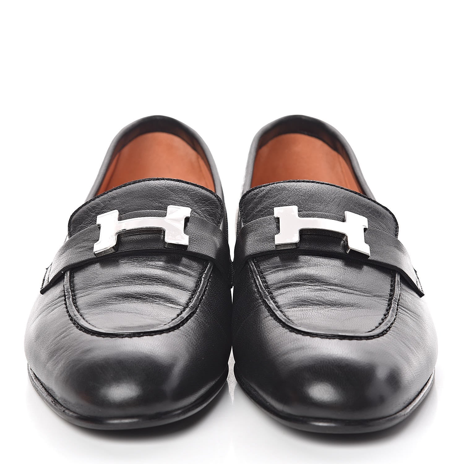 Hermes Goatskin Paris Loafers 37 Black 2 of 8