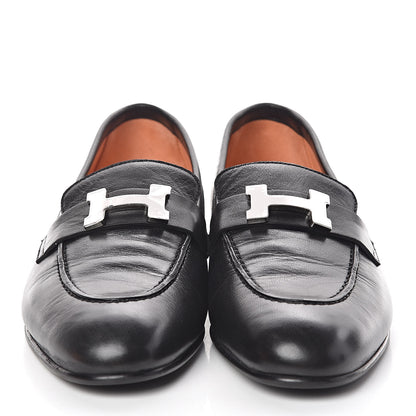 Hermes Goatskin Paris Loafers 37 Black 2 of 8