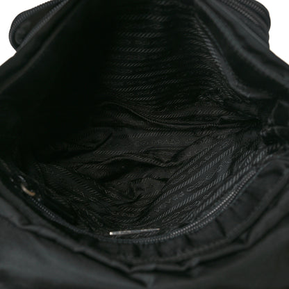 Prada Nylon Vela Saffiano Single Buckle Messenger Shoulder Bag Black 5 of 9