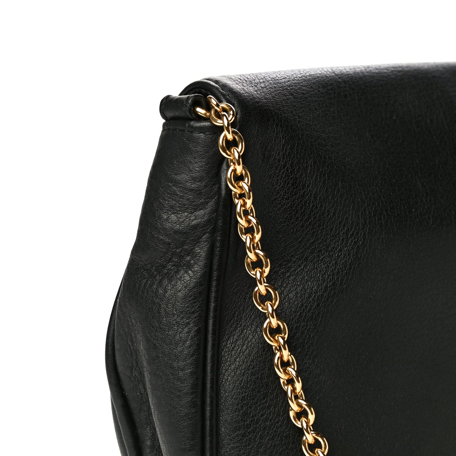 Fendi Vitello Flamingo Enamel Fendista Pouchette Crossbody Black 16 of 22