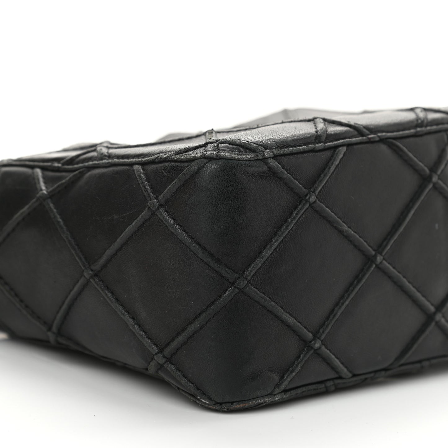 Lambskin Stitched Camera Case Black