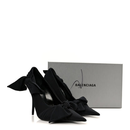 Balenciaga Stretch Cupro Nylon Jersey Knife Knot 110mm Pumps 39 Black 10 of 10