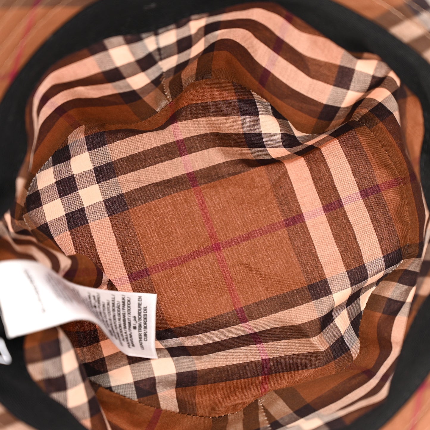 Cotton Gabardine Burberry Check Belted Heritage Bucket Hat M Sugar Pink
