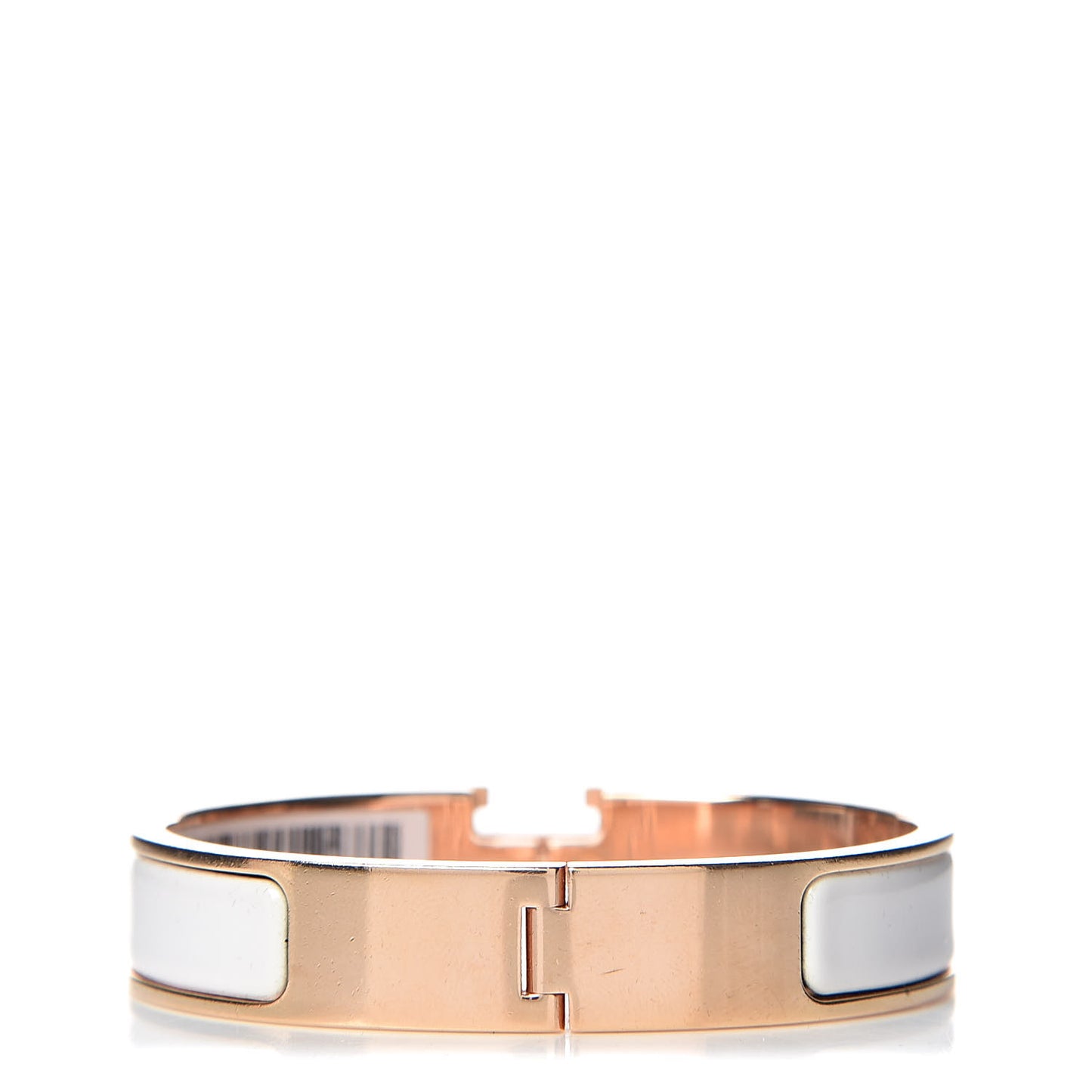 Enamel Narrow Clic Clac H Bracelet PM White