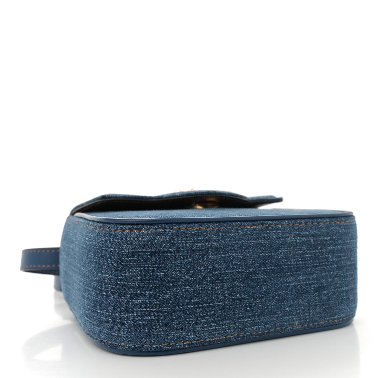 Denim Mini La Medusa Chain Top Handle Bag Navy Blue