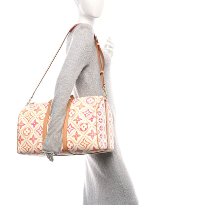 Louis Vuitton Monogram Tiles By The Pool Keepall Bandouliere 45 Coral 2 of 9