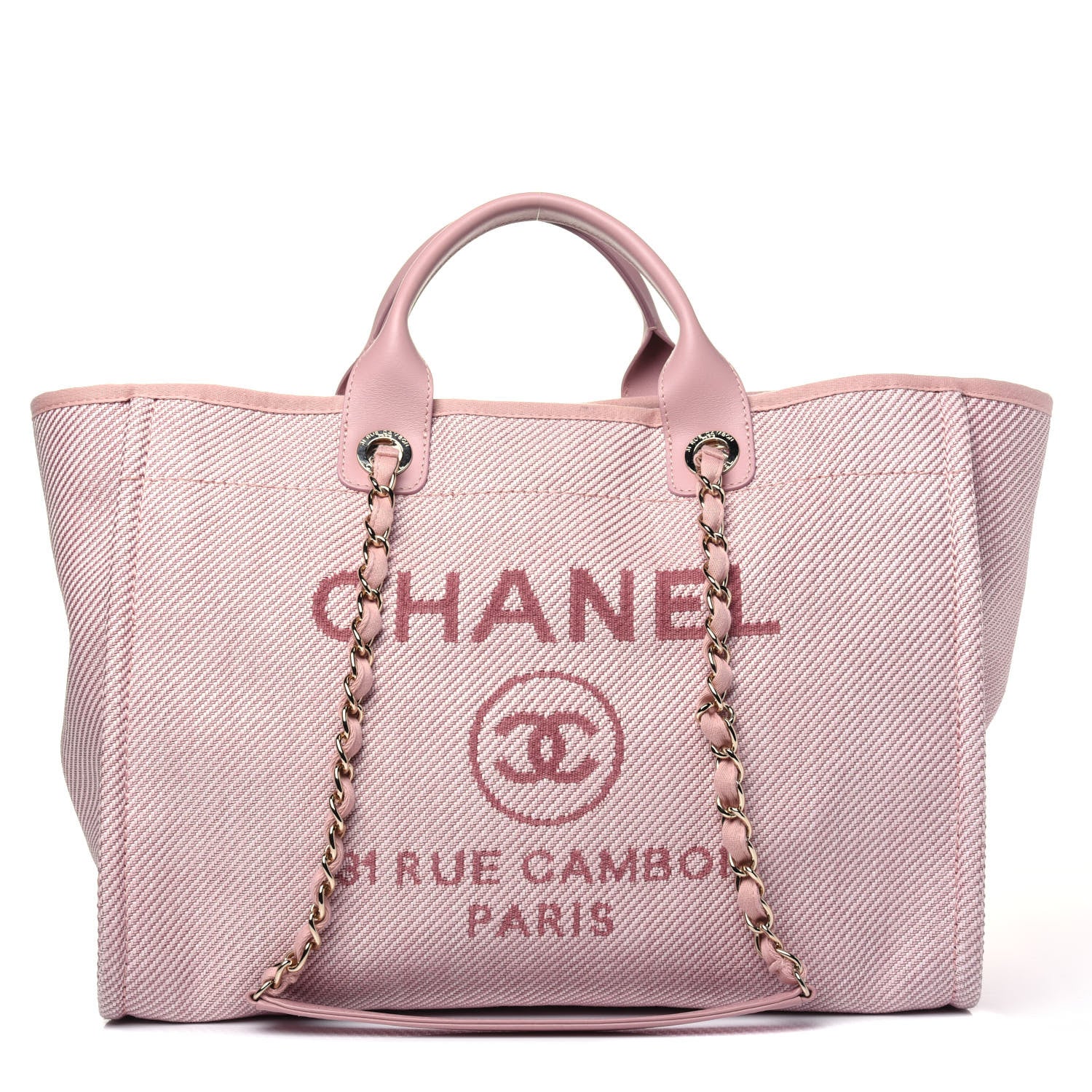 Chanel Mixed Fibers Calfskin Medium Deauville Tote Rose Pink 1 of 23
