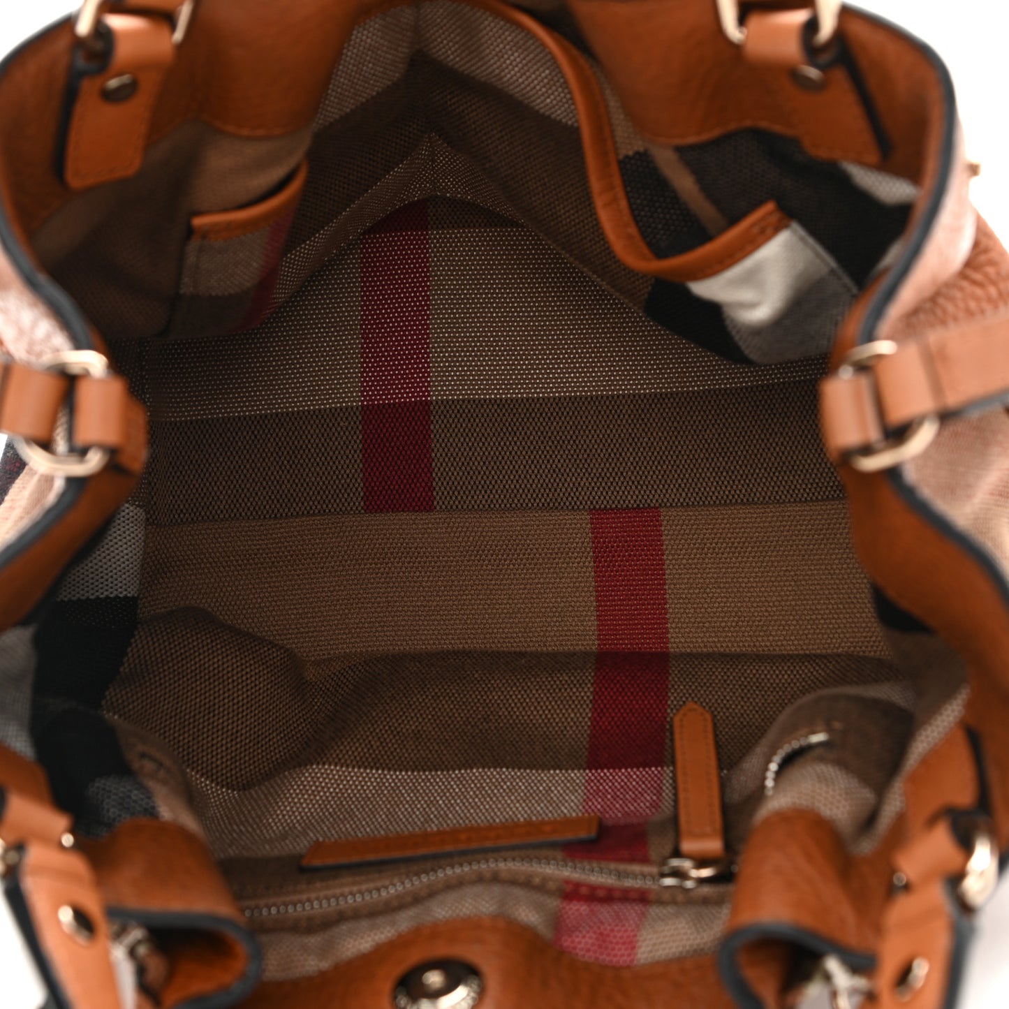 Grainy Calfskin House Check Small Maidstone Saddle Brown