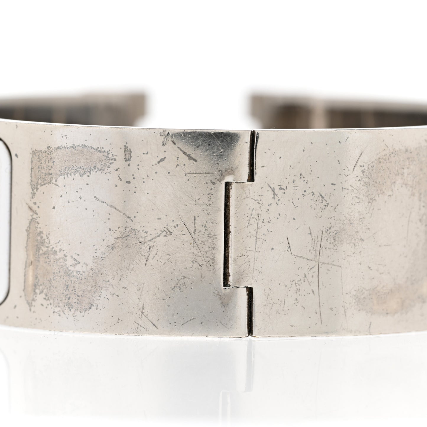 Enamel Wide Clic Clac H Bracelet GM White