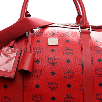 MCM Visetos Large Traveler Weekender Bag Red 8 of 11