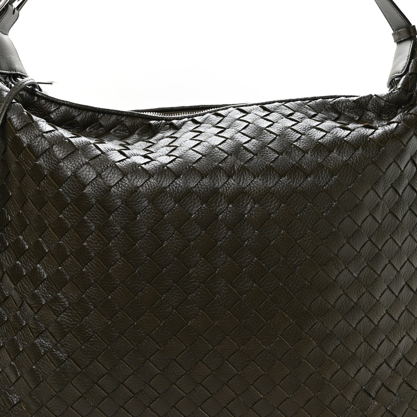 Deerskin Intrecciato Medium Traveler Hobo Kaki
