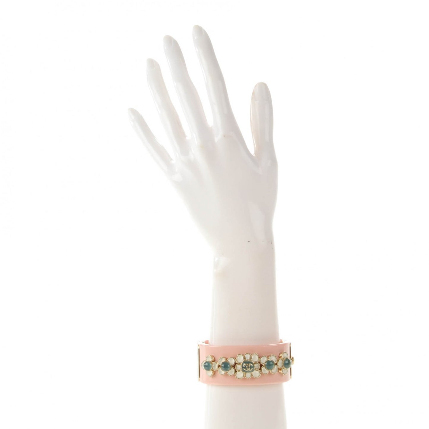 Resin Gripoix CC Bracelet Pink