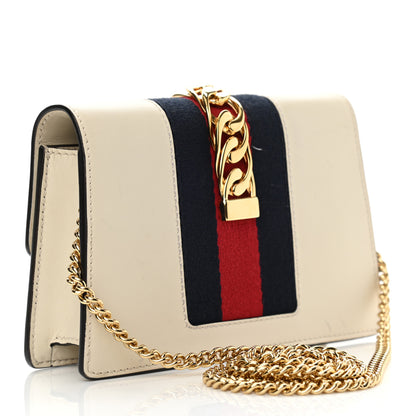 Gucci Calfskin Super Mini Sylvie Chain Shoulder Bag White 3 of 12
