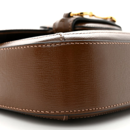 Gucci GG Supreme Monogram Azalea Calfskin Web Mini Horsebit 1955 Shoulder Bag Beige Ebony Brown Sugar 9 of 11
