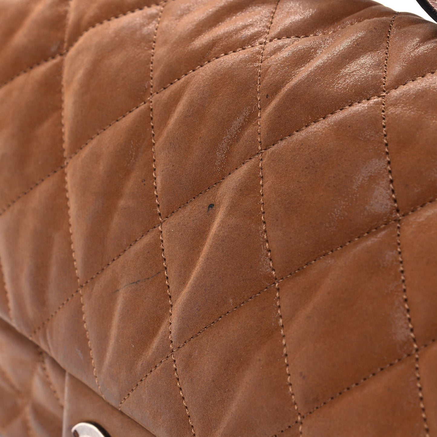 Iridescent Calfskin Jumbo In The Mix Flap Brown