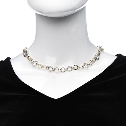 Tiffany Sterling Silver 18K Yellow Gold Interlocking Circles Link Necklace 2 of 5