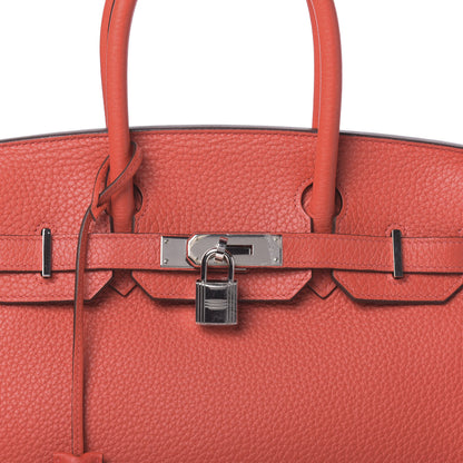 Hermes Taurillon Clemence Birkin 30 Rouge Pivoine 8 of 12