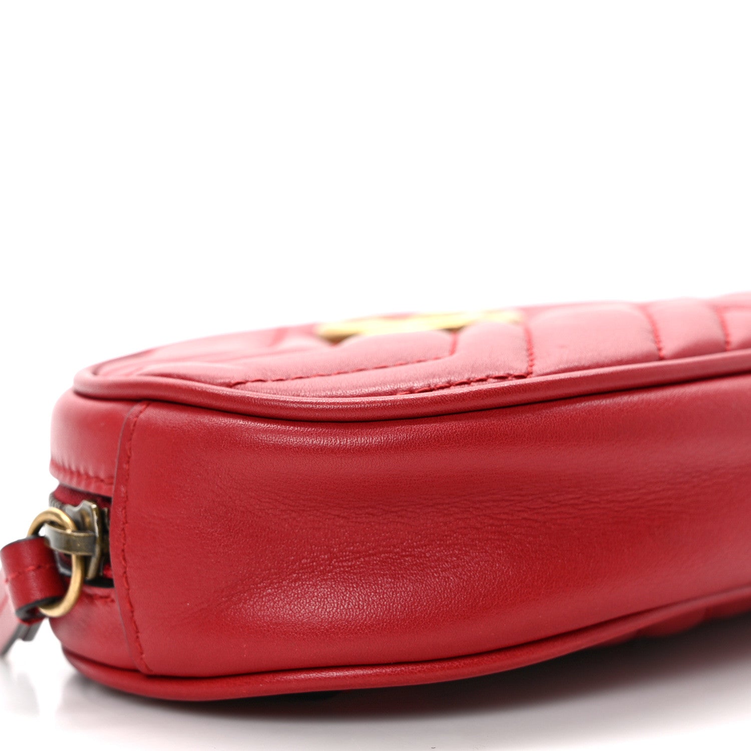 Gucci Calfskin Matelasse GG Marmont Belt Bag 85 34 Hibiscus Red 8 of 10