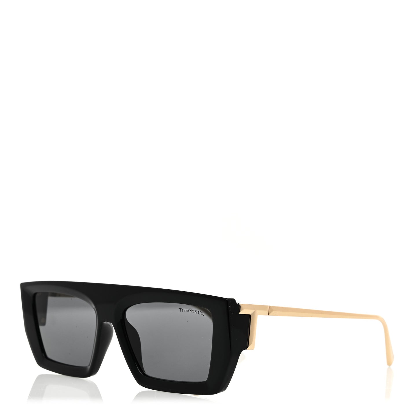Metal TF4214U Rectangle T Sunglasses Black Gold