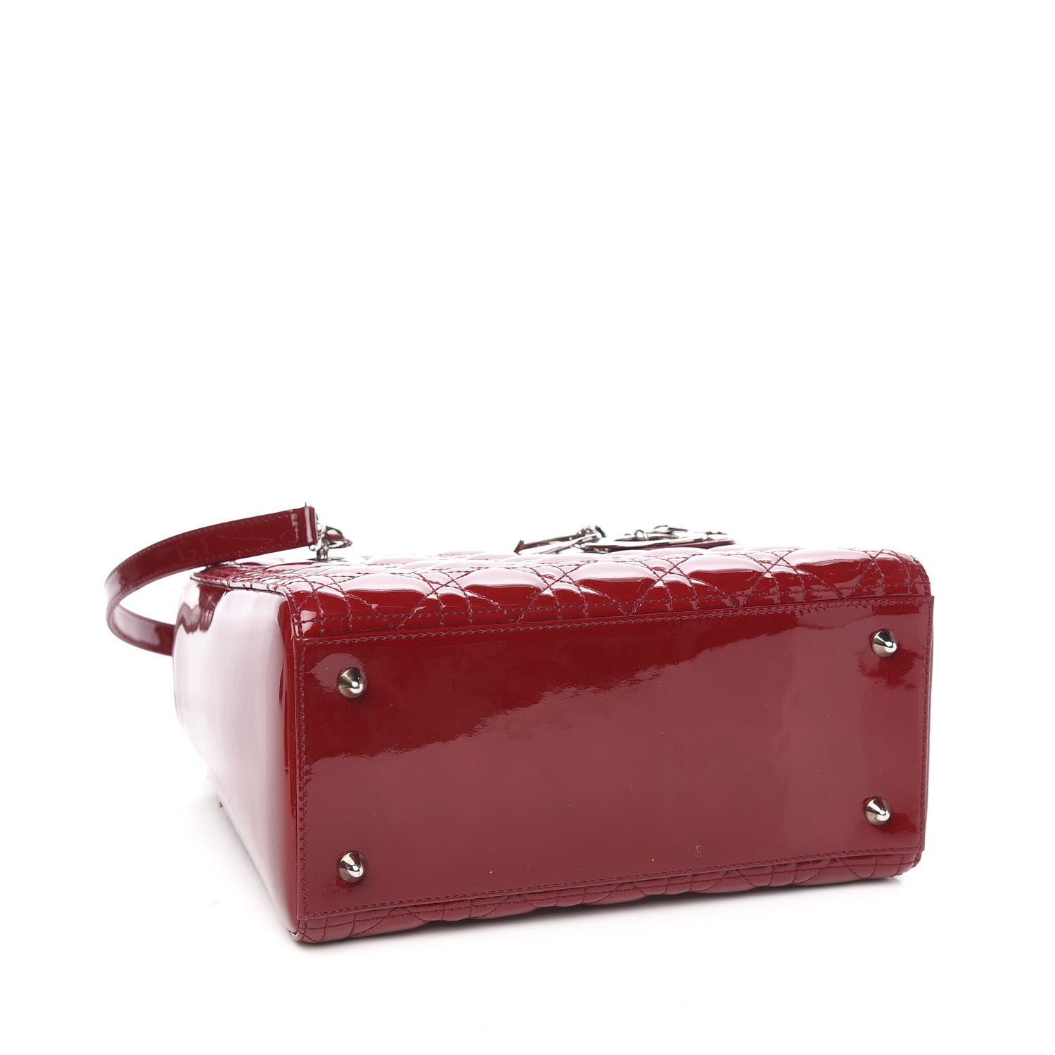 Christian Dior Patent Cannage Medium Lady Dior Red 3 of 9