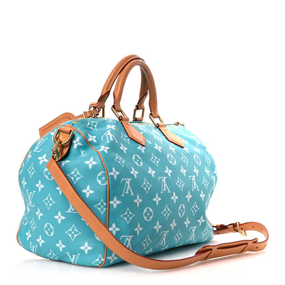 Louis Vuitton Calfskin Monogram Speedy P9 Bandouliere 40 Turquoise 4 of 16
