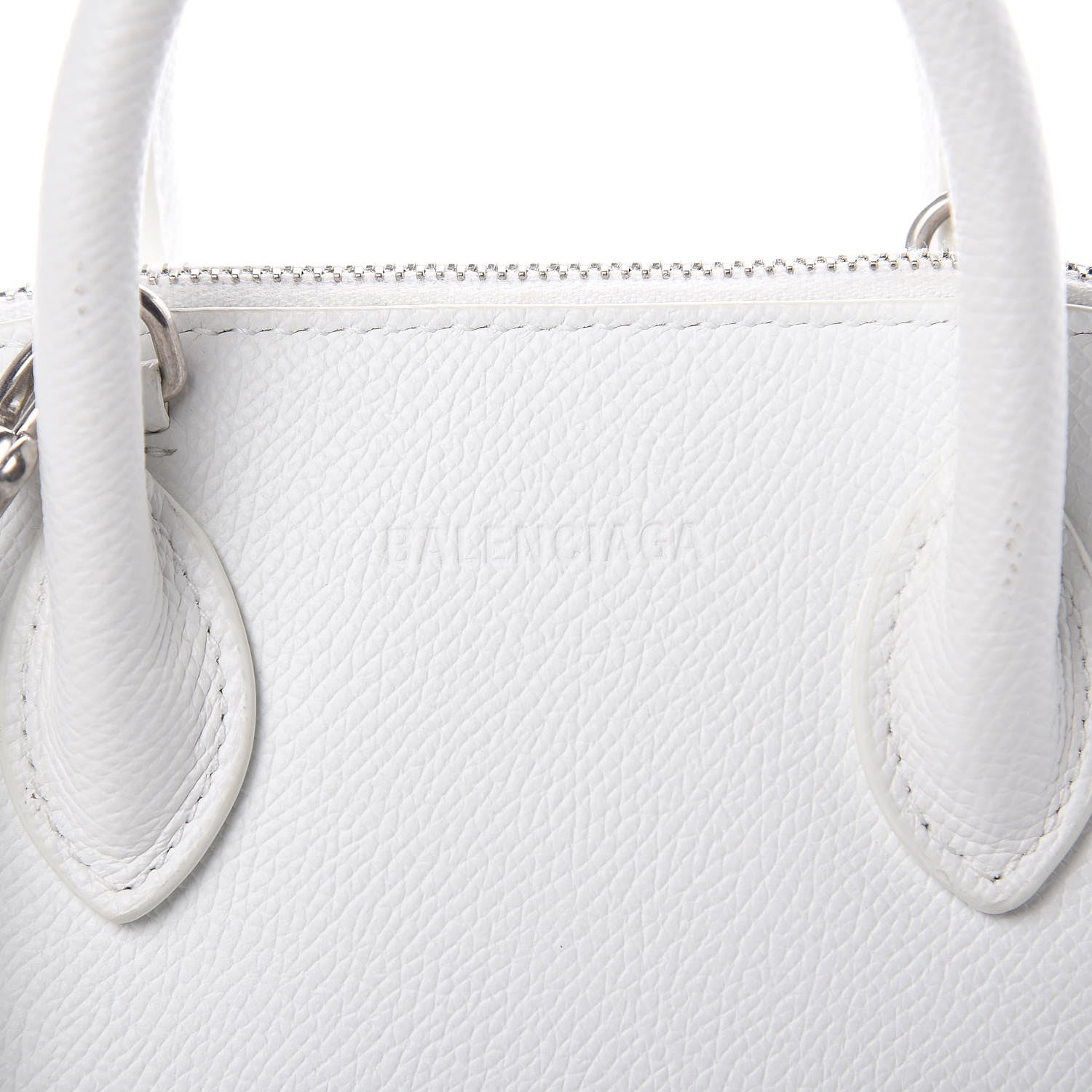 Balenciaga Grained Calfskin XXS Ville Top Handle Bag White Black 6 of 12