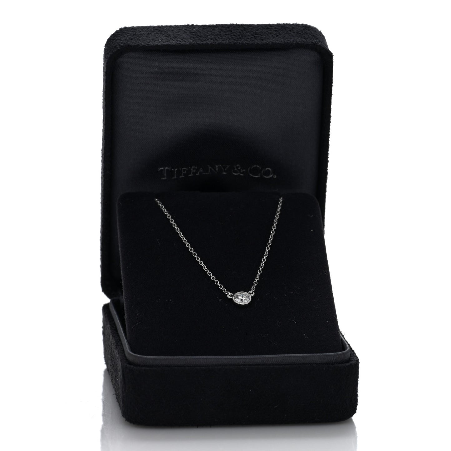Platinum Diamond .17ct Elsa Peretti Diamonds By The Yard Pendant Necklace