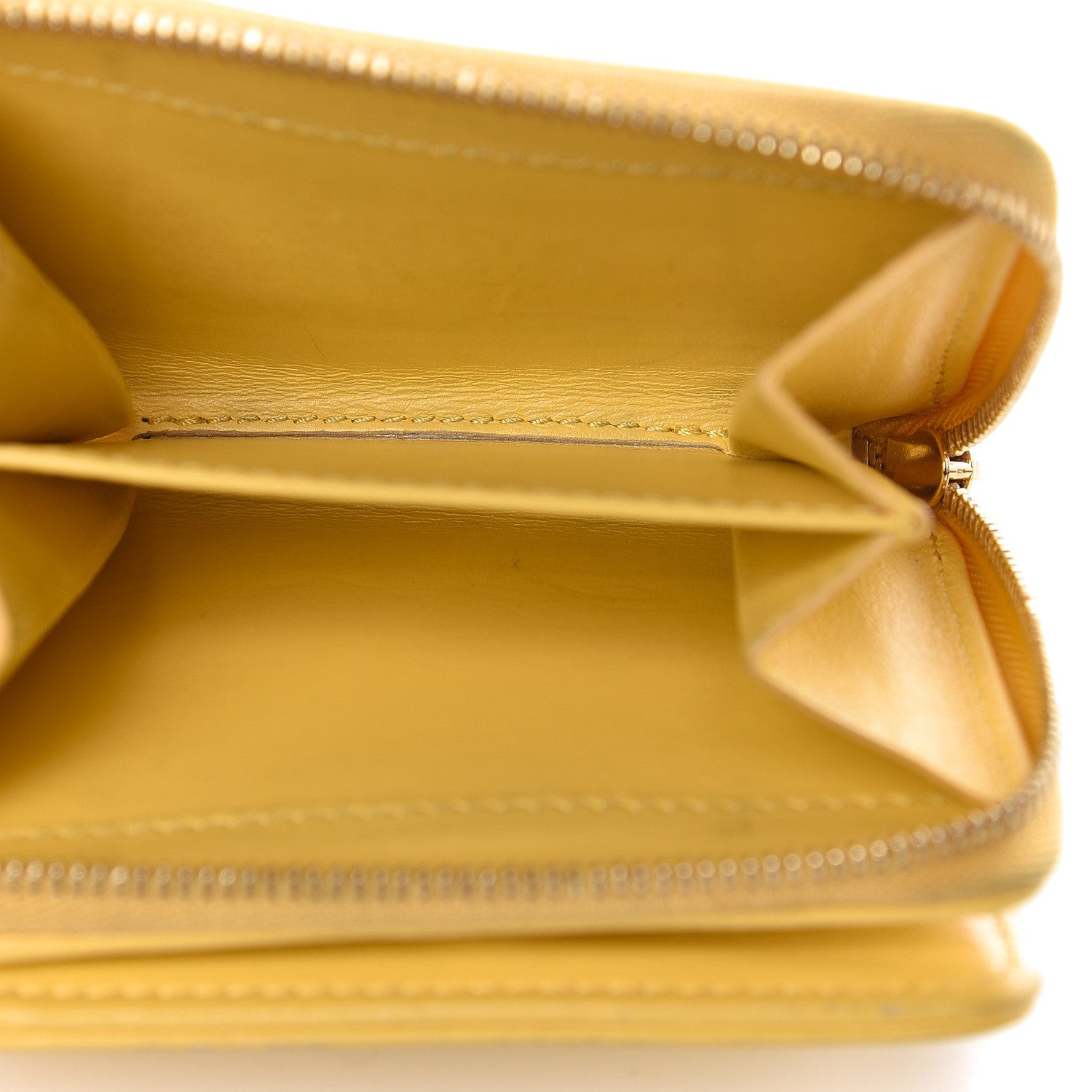 Celine Lambskin Compact Wallet Sun Yellow Black 6 of 18