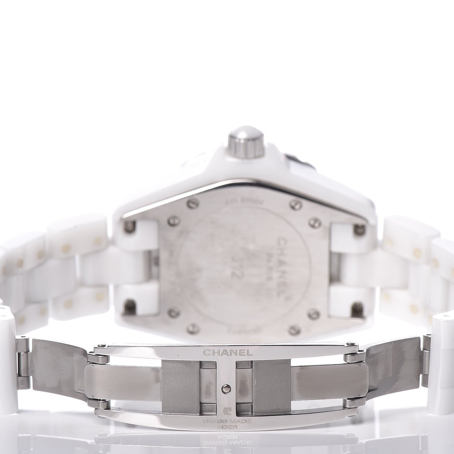 Chanel Stainless Steel Ceramic 33mm J12 Quartz Watch White 6 of 9