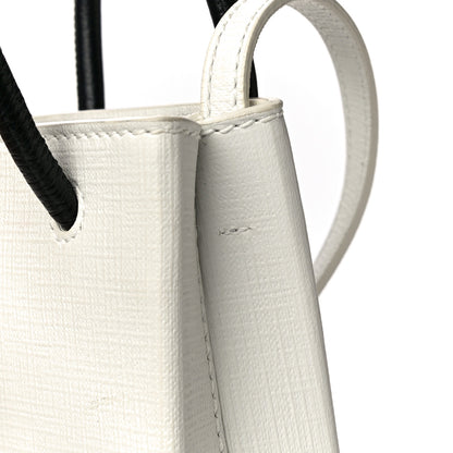 Balenciaga Squared Calfskin Logo Shopping Phone Holder Bag White 9 of 14