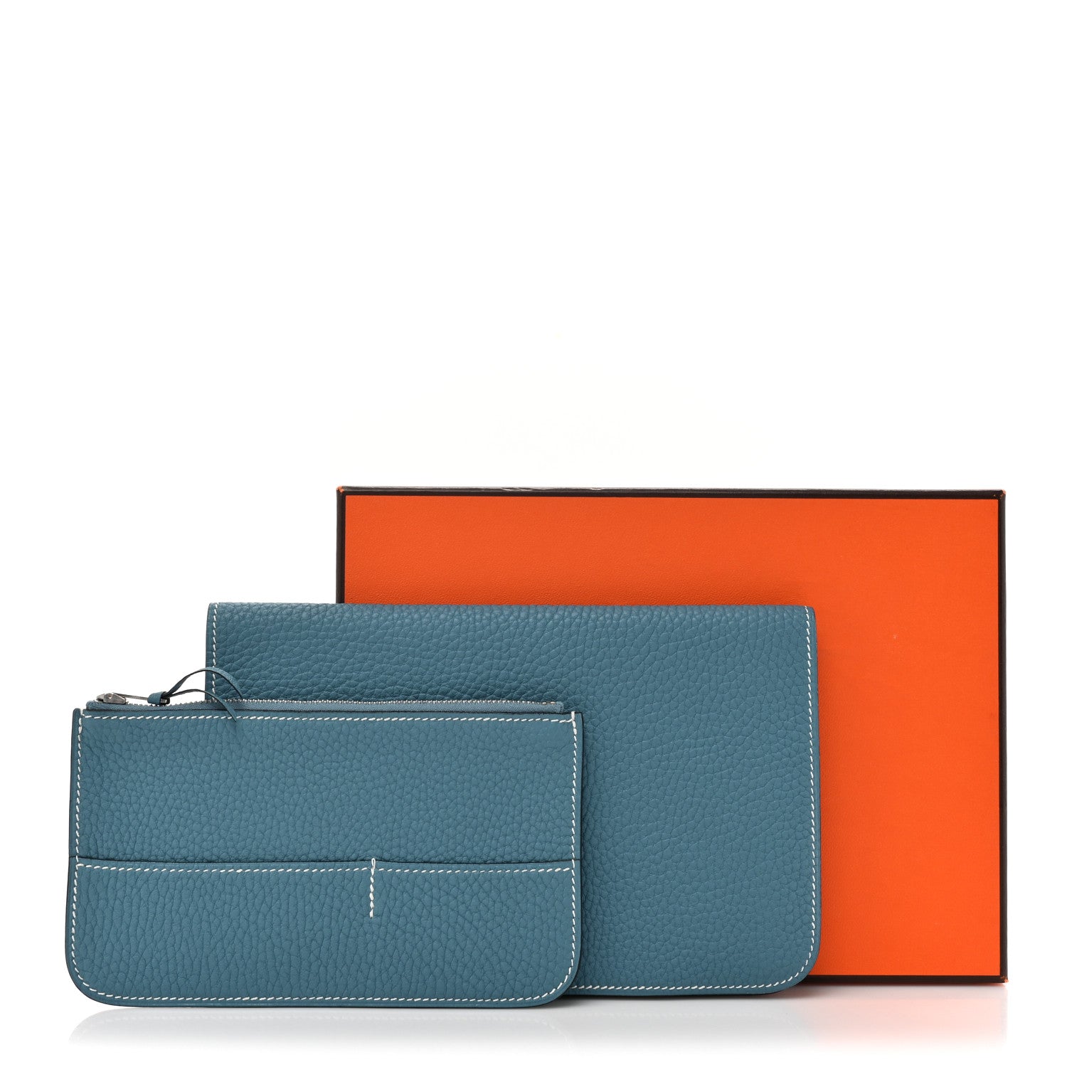 Hermes Togo Dogon Duo Wallet Blue Jean 10 of 10