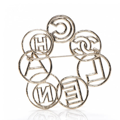 Chanel Hoop Cuba Logo Brooch Gold 3 of 4
