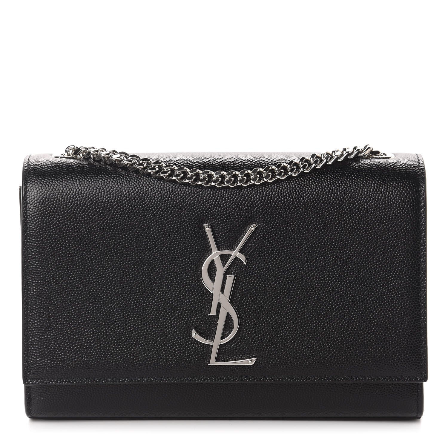 Saint Laurent Grain De Poudre Small Monogram Kate Satchel Black 1 of 10
