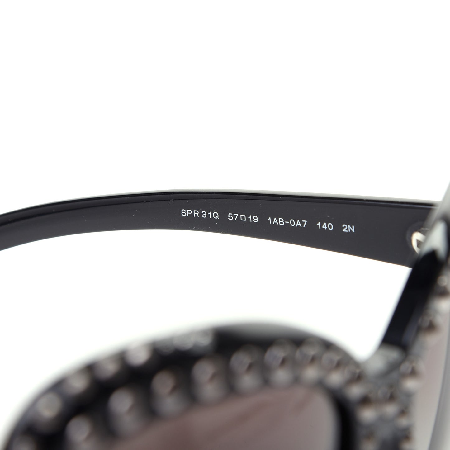 Acetate Studded Ornate Cat Eye Sunglasses SPR 31Q Black