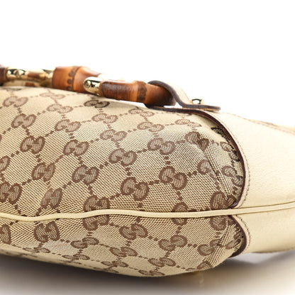 Gucci Monogram Bamboo Horsebit Hobo Off White 9 of 9