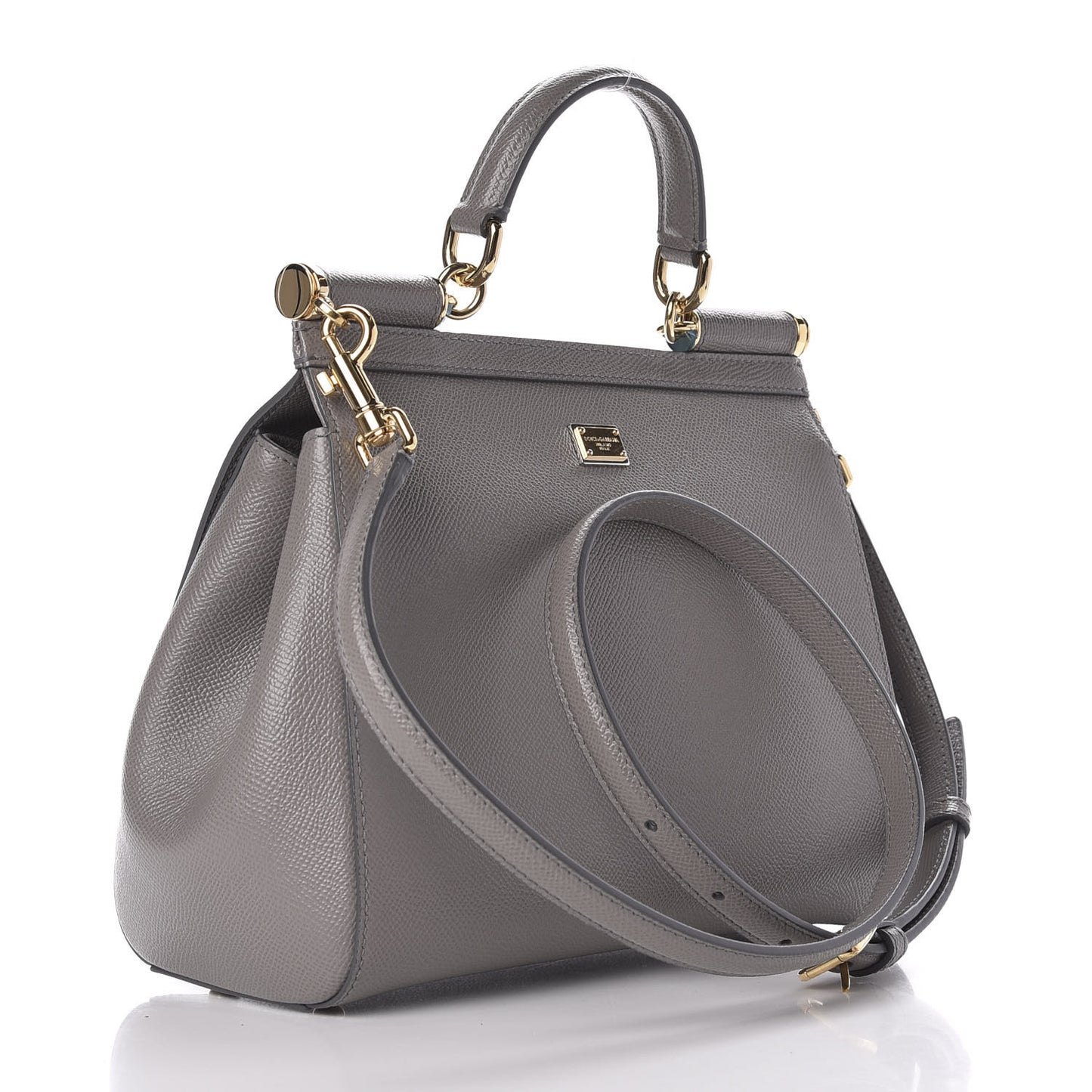 Dauphine Studded Medium DG Family Patch Miss Sicily Satchel Grey