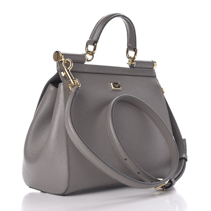 Dolce & Gabbana Dauphine Studded Medium DG Family Patch Miss Sicily Satchel Grey 3 of 10