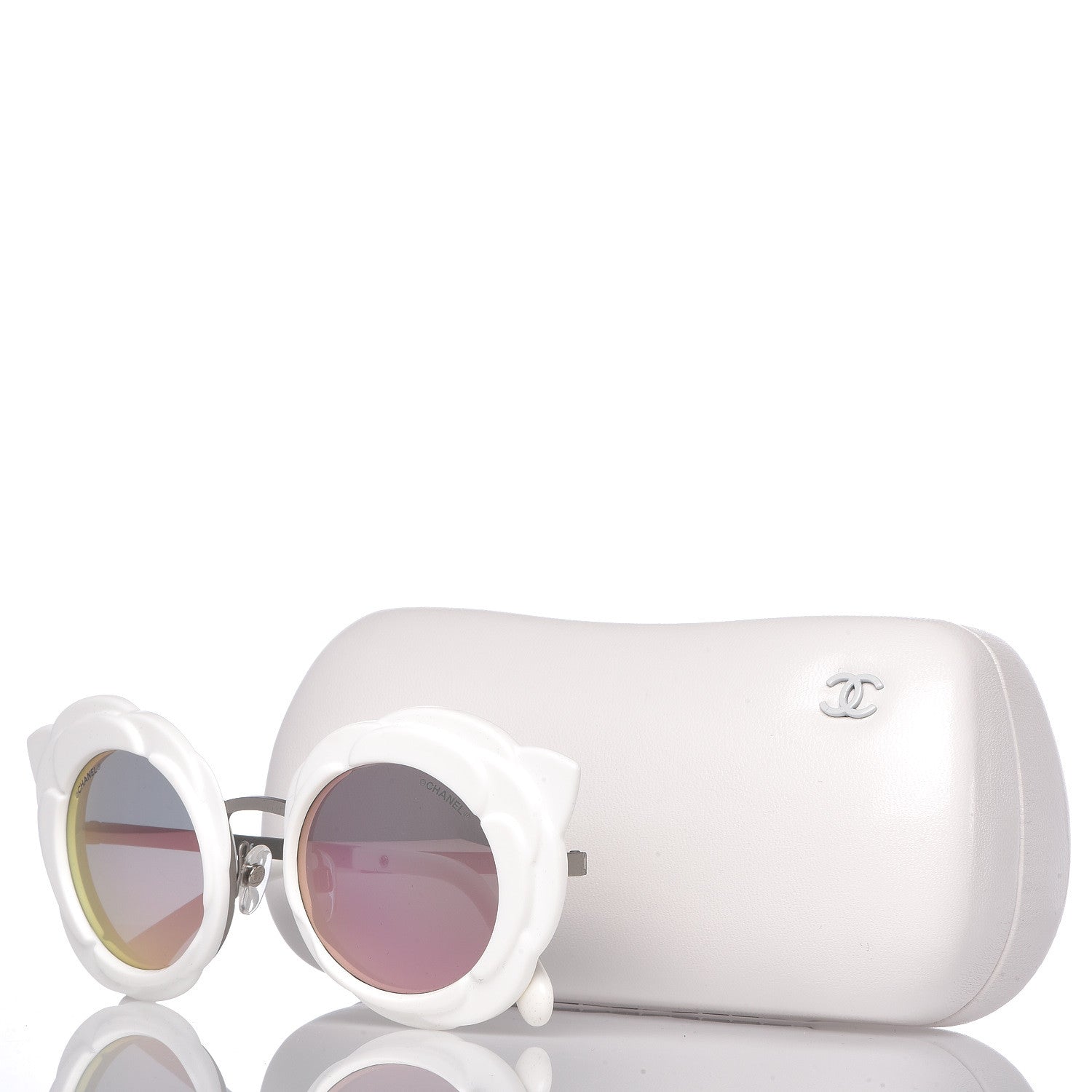Chanel Round Camellia Sunglasses 71198 White 7 of 7