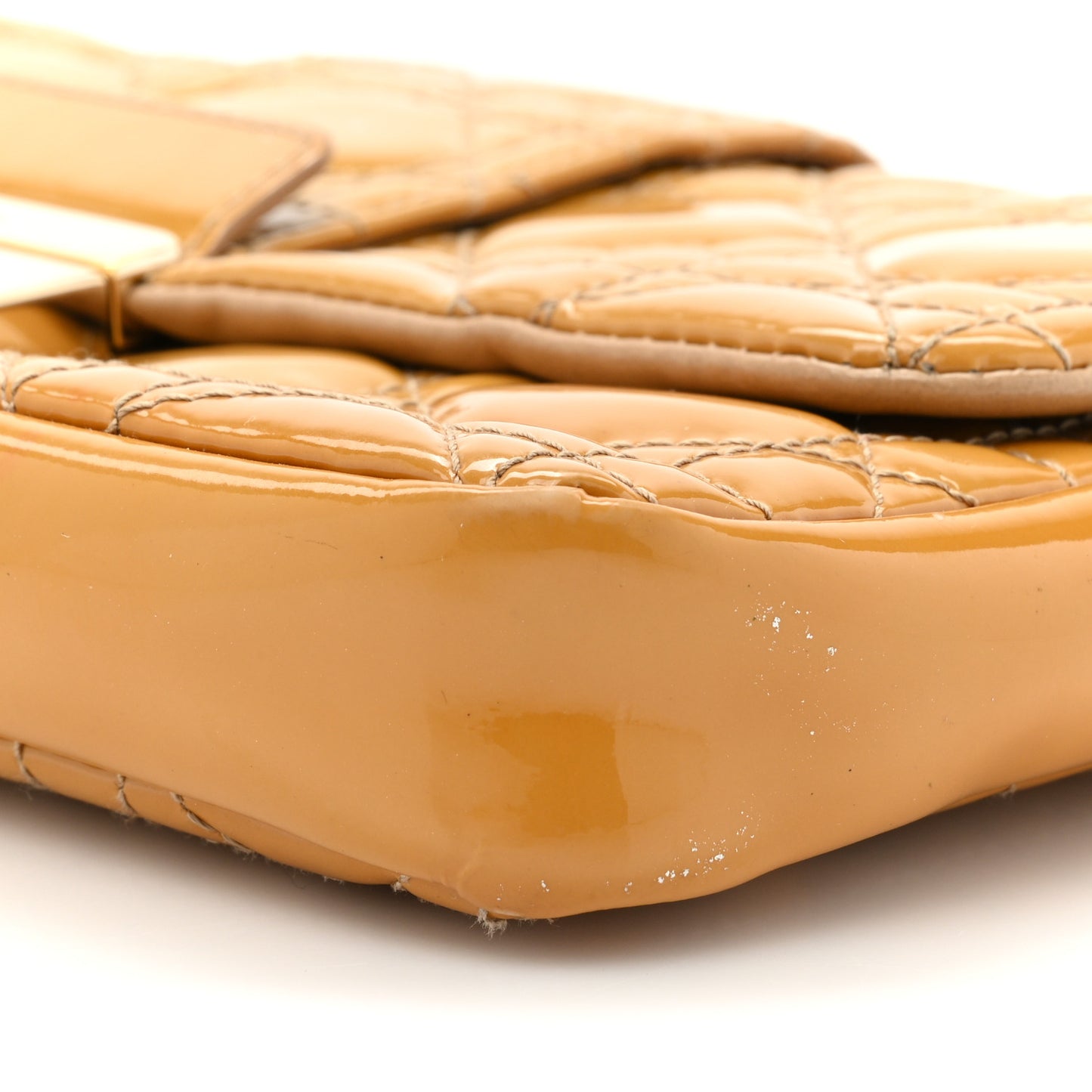 Patent Cannage Miss Dior Promenade Pouch Yellow