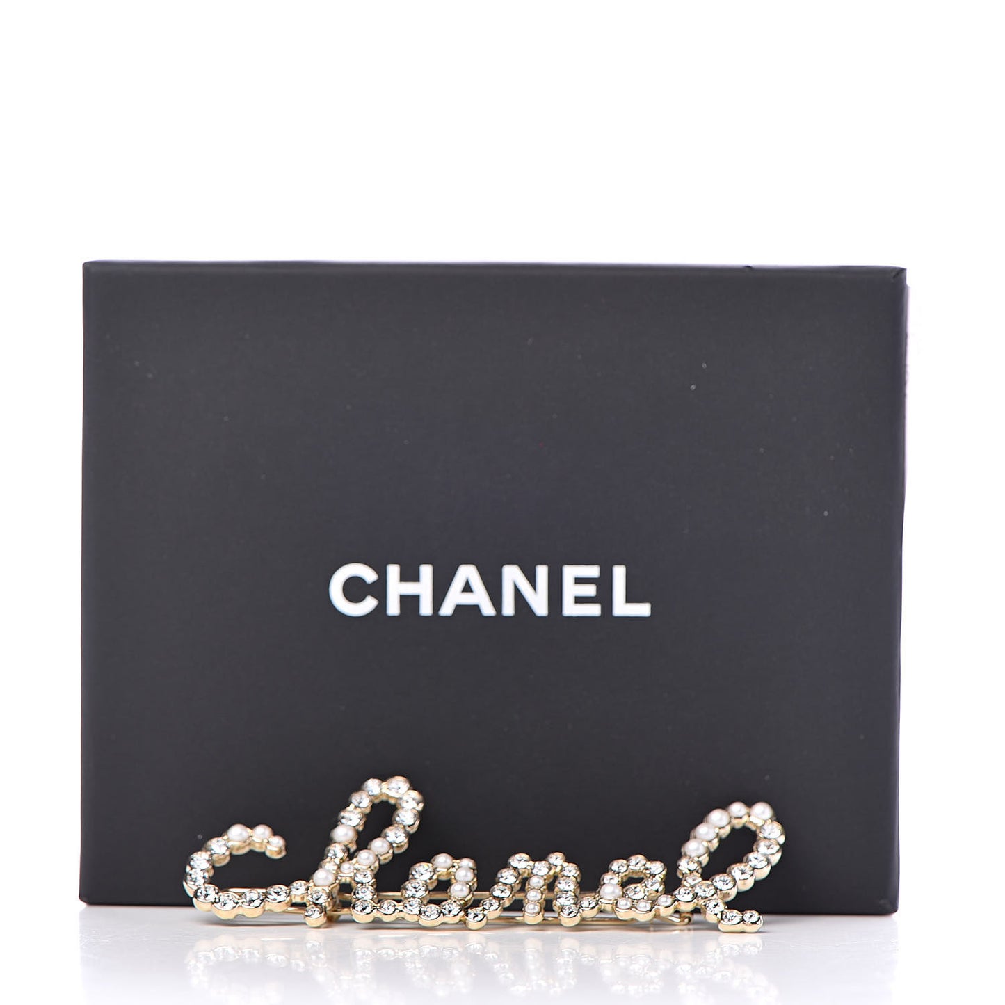Metal Glass Swirling Pearls Hair Clip Gold
